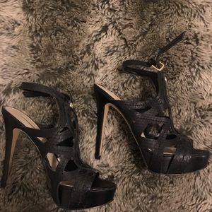 Guess Black Strappy Heels